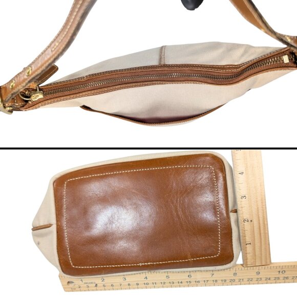 Coach Vintage Ivory Canvas & Brown Leather Hobo Shoulder Bag A2D-9873 - Picture 5 of 11